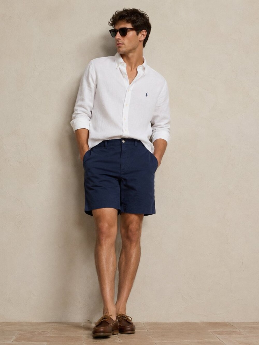 Polo Ralph Lauren Stretch Classic Fit Shorts Men's 38 Blue Chino Cotton Preppy
